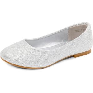 image:imageDREAM PAIRS Girls Dress Shoes Slip on Ballerina Flats for WeddingPartySilverGlitter