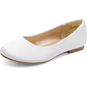 image:imageDREAM PAIRS Girls Dress Shoes Slip on Ballerina Flats for WeddingPartyWhiteSatin