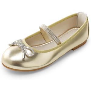 image:imageDREAM PAIRS Girls Dress Shoes Slipon Flower Girl Ballet Flats for Party Wedding Performance Prom GraduationGold