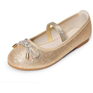 image:imageDREAM PAIRS Girls Dress Shoes Slipon Flower Girl Ballet Flats for Party Wedding Performance Prom GraduationGoldGlitter