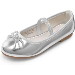 image:imageDREAM PAIRS Girls Dress Shoes Slipon Flower Girl Ballet Flats for Party Wedding Performance Prom GraduationSilver