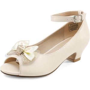 image:imageDREAM PAIRS Girls Heels Dress Shoes Wedding Party Bow Flower Girl Shoes Princess Open Toe Sandals for Little KidBig Kid
