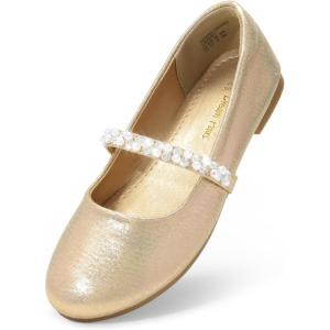 image:imageDREAM PAIRS Girls Mary Jane Dress Shoes Ballerina Flats for Wedding Party ToddlerLittle KidBig KidGold