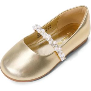 image:imageDREAM PAIRS Girls Mary Jane Dress Shoes Ballerina Flats for Wedding Party ToddlerLittle KidBig KidGoldt