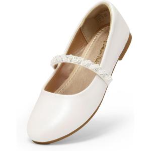 image:imageDREAM PAIRS Girls Mary Jane Dress Shoes Ballerina Flats for Wedding Party ToddlerLittle KidBig KidIvory