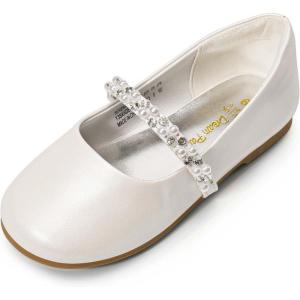 image:imageDREAM PAIRS Girls Mary Jane Dress Shoes Ballerina Flats for Wedding Party ToddlerLittle KidBig KidIvoryt