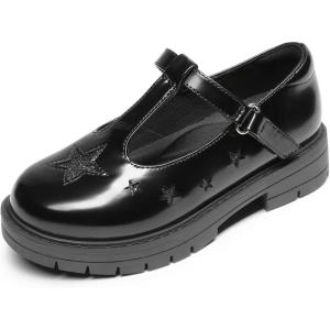 image:imageDREAM PAIRS Girls Mary Jane Dress Shoes Chunky Platform School Uniform Shoes TStrap Oxfords Loafers Star FlatsBlackpu