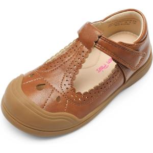 image:imageDREAM PAIRS Girls Mary Jane Dress Shoes School Uniform ToeProtective TStrap Ballet Flats Toddler Little KidBrown