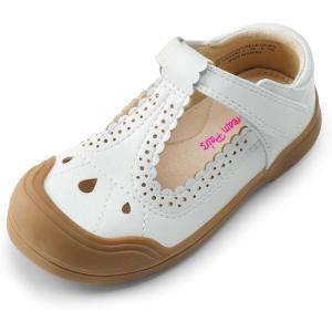 image:imageDREAM PAIRS Girls Mary Jane Dress Shoes School Uniform ToeProtective TStrap Ballet Flats Toddler Little KidWhite