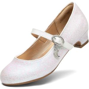 image:imageDREAM PAIRS Girls Mary Jane Low Heel Princess Flower Wedding Party Pump Dress ShoesWhite