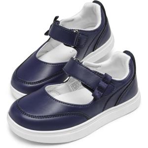 image:imageDREAM PAIRS Kids Girls Mary Jane Sneakers Strap Toddler Little Girls School Shoes Soft Walking Party Flat ShoesNavy