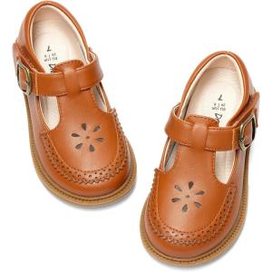 image:imageDREAM PAIRS Toddler Little Girls Mary Jane Dress Shoes  Ballet Flats for Girl School Uniform ShoesBrown