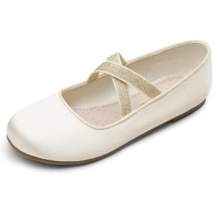 image:imageDream Pairs Girls Ballerina Dress Shoes Mary Jane FlatsIvorysatin