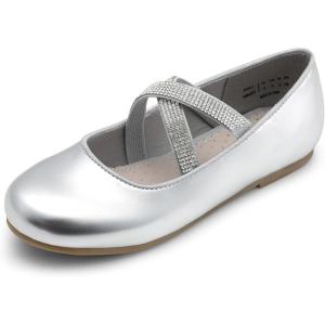 image:imageDream Pairs Girls Ballerina Dress Shoes Mary Jane FlatsSilvermetallic