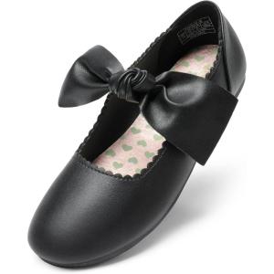 image:imageDream Pairs Girls Ballerina Flats Mary Jane Front Bow Dress ShoesBlack