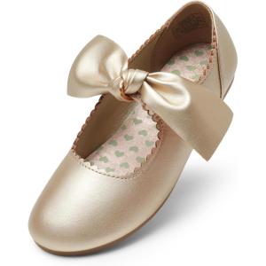 image:imageDream Pairs Girls Ballerina Flats Mary Jane Front Bow Dress ShoesGold