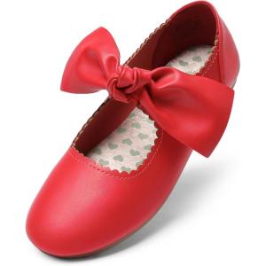 image:imageDream Pairs Girls Ballerina Flats Mary Jane Front Bow Dress ShoesRed