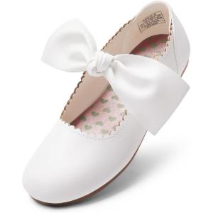image:imageDream Pairs Girls Ballerina Flats Mary Jane Front Bow Dress ShoesWhite