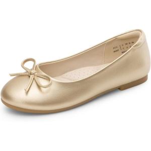 image:imageDream Pairs Girls Dress Shoes Ballet Flats Slipon Fashion Bow Flower Girl Shoes for Wedding School Party BirthdayGold
