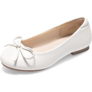image:imageDream Pairs Girls Dress Shoes Ballet Flats Slipon Fashion Bow Flower Girl Shoes for Wedding School Party BirthdayIvory