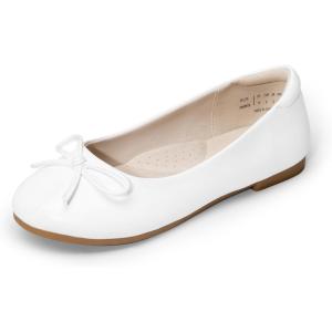 image:imageDream Pairs Girls Dress Shoes Ballet Flats Slipon Fashion Bow Flower Girl Shoes for Wedding School Party BirthdayWhite