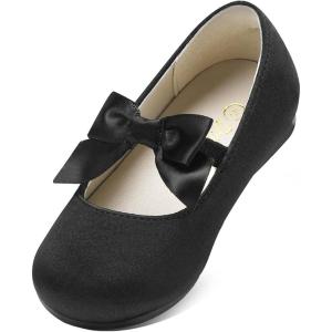 image:imageDream Pairs Girls Dress Shoes Mary Jane Flower Girl Bow Ballet Flats for Wedding Party ToddlerLittle KidSophia22black