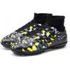 image:imageDREAM PAIRS Boys Girls Indoor Soccer Shoes High Top Football Turf Futsal Shoes for LittleBig KidBlackNeon Green