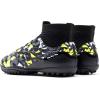 image:imageDREAM PAIRS Boys Girls Indoor Soccer Shoes High Top Football Turf Futsal Shoes for LittleBig KidBlackNeon Green
