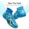 image:imageDREAM PAIRS Boys Girls Indoor Soccer Shoes High Top Football Turf Futsal Shoes for LittleBig KidBlue