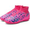 image:imageDREAM PAIRS Boys Girls Indoor Soccer Shoes High Top Football Turf Futsal Shoes for LittleBig KidHot Pink