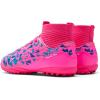 image:imageDREAM PAIRS Boys Girls Indoor Soccer Shoes High Top Football Turf Futsal Shoes for LittleBig KidHot Pink