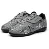 image:imageDREAM PAIRS Boys Girls Indoor Turf Soccer Cleats Lace Up Athletic Youth Futsal Football Casual Shoes for LittleBig KidGrey