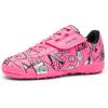 image:imageDREAM PAIRS Boys Girls Indoor Turf Soccer Cleats Lace Up Athletic Youth Futsal Football Casual Shoes for LittleBig KidHot Pink