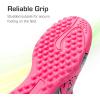 image:imageDREAM PAIRS Boys Girls Indoor Turf Soccer Cleats Lace Up Athletic Youth Futsal Football Casual Shoes for LittleBig KidHot Pink