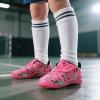 image:imageDREAM PAIRS Boys Girls Indoor Turf Soccer Cleats Lace Up Athletic Youth Futsal Football Casual Shoes for LittleBig KidHot Pink