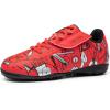 image:imageDREAM PAIRS Boys Girls Indoor Turf Soccer Cleats Lace Up Athletic Youth Futsal Football Casual Shoes for LittleBig KidRed