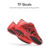 image:imageDREAM PAIRS Boys Girls Indoor Turf Soccer Cleats Lace Up Athletic Youth Futsal Football Shoes for LittleBig KidRedBlackWhite