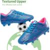 image:imageDREAM PAIRS Boys Girls Soccer Cleats Kids Football Shoes for LittleBig KidBlueHot Pink