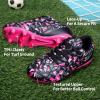 image:imageDREAM PAIRS Boys Girls Soccer Cleats Youth Firm Groud Athletic Outdoor Trainning Football Shoes for LittleBig KidBlackHot Pink