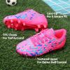 image:imageDREAM PAIRS Boys Girls Soccer Cleats Youth Firm Groud Athletic Outdoor Trainning Football Shoes for LittleBig KidFuchsiaPinkRoyalBlue