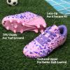 image:imageDREAM PAIRS Boys Girls Soccer Cleats Youth Firm Groud Athletic Outdoor Trainning Football Shoes for LittleBig KidPinkPurple