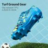 image:imageDREAM PAIRS Boys Girls Soccer Cleats Youth Firm Groud Athletic Outdoor Trainning Football Shoes for LittleBig KidRoyal BlueBlack
