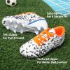 image:imageDREAM PAIRS Boys Girls Soccer Cleats Youth Firm Groud Athletic Outdoor Trainning Football Shoes for LittleBig KidWhiteRoyalBlueOrange
