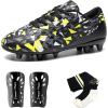 image:imageDREAM PAIRS Boys Girls Soccer Cleats Youth Firm Groud Athletic Outdoor Trainning Football Shoes with Soccer SocksBlackNeon Green