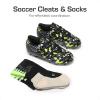 image:imageDREAM PAIRS Boys Girls Soccer Cleats Youth Firm Groud Athletic Outdoor Trainning Football Shoes with Soccer SocksBlackNeonGreen