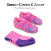 image:imageDREAM PAIRS Boys Girls Soccer Cleats Youth Firm Groud Athletic Outdoor Trainning Football Shoes with Soccer SocksFuchsiaPinkRoyalBlue