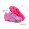 image:imageDREAM PAIRS Boys Girls Soccer Cleats Youth Firm Groud Athletic Outdoor Trainning Football Shoes with Soccer SocksFuchsiaPinkRoyalBlue