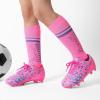 image:imageDREAM PAIRS Boys Girls Soccer Cleats Youth Firm Groud Athletic Outdoor Trainning Football Shoes with Soccer SocksFuchsiaPinkRoyalBlue