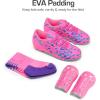 image:imageDREAM PAIRS Boys Girls Soccer Cleats Youth Firm Groud Athletic Outdoor Trainning Football Shoes with Soccer SocksHot PinkBlue