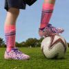 image:imageDREAM PAIRS Boys Girls Soccer Cleats Youth Firm Groud Athletic Outdoor Trainning Football Shoes with Soccer SocksPinkLight Purple